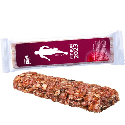 Bio Müsliriegel Multikorn-Himbeere, 30g, Express Flowpack mit Etikett