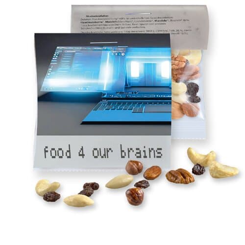 Bio Studentenfutter, ca. 30g, Express Maxi-Tüte mit Werbereiter