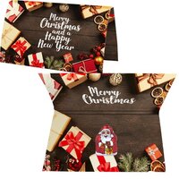 Mini SchokoWeihnachtsmänner ca 7g Werbekarte A6 gefaltet