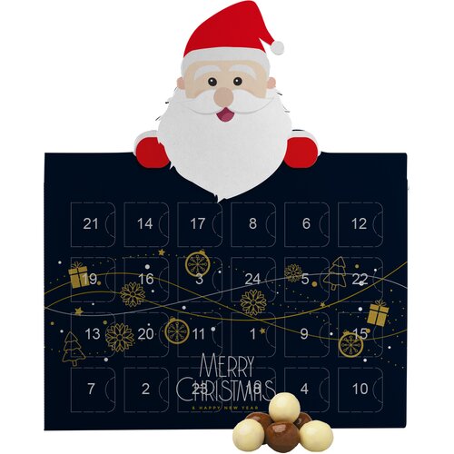 Bio Knusperkugeln-Mix, ca. 50g, Adventskalender Mini Weihnachtsmann