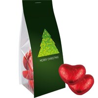 SchokoHerzen ca 36g Express Blockbodenbeutel mit Werbereiter