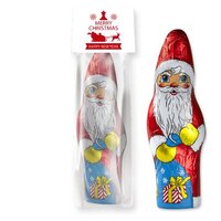 Bio Schoko Weihnachtsmann ca 75g Blockbodenbeutel mit Werbereiter