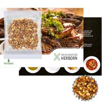Bio Gewürzmischung Feuer und Flamme ca 10g Werbekarte