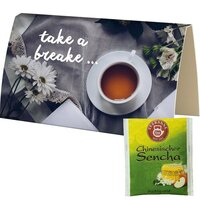 Beuteltee Chinesischer Sencha ca 175g Werbekarte A6 gefaltet