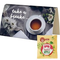 Bio Beuteltee Sweet Apple ca 25g Werbekarte A6 gefaltet