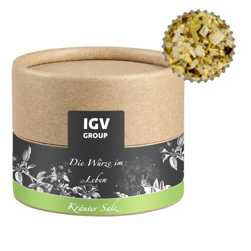 Bio Gewürzmischung Kräutersalz, ca. 40g, Kraftpapierdose Mini