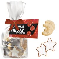 Weihnachtsgebäck Mischung ca 115g Express Standbeutel Midi mit Schleife mit Werbekarte