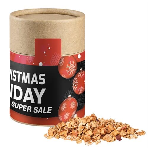 Bio Crunchy Weihnachtsmüsli Apfel-Zimt, ca. 70g, Kraftpapierdose Midi