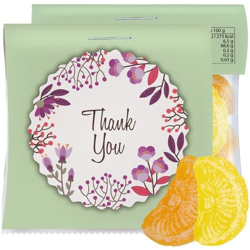 Zitrone und Orangen Bonbons, ca. 17g, Express Midi-Tüte mit Werbereiter