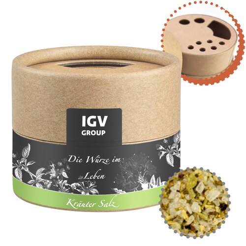 Bio Gewürzmischung Kräutersalz, ca. 40g, Kraftpapierstreuer Mini