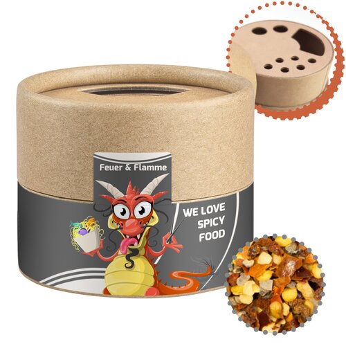 Bio Gewürzmischung Feuer und Flamme, ca. 40g, Kraftpapierstreuer Mini
