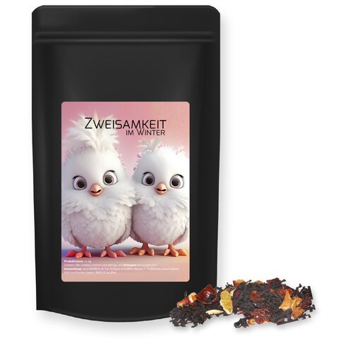 Bio Weihnachts Schwarztee, ca. 55g, Standbeutel Midi schwarz