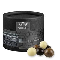 KnusperkugelnMix ca 25g Kraftpapierdose Mini schwarz