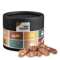 Feuergebrannte Mandeln ca 40g Kraftpapierdose Mini schwarz
