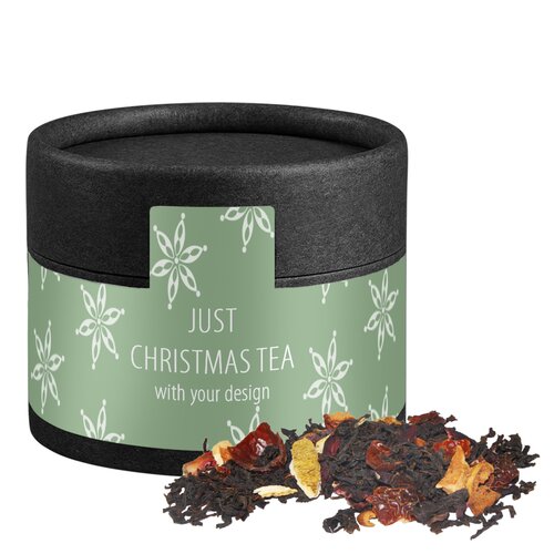 Bio Weihnachts Schwarztee, ca. 25g, Kraftpapierdose Mini schwarz