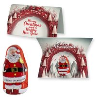Lübecker Marzipan Weihnachtsmänner ca 12g Werbekarte A6 gefaltet