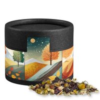 Bio Kräutertee Vierjahreszeiten ca 9g Kraftpapierdose Mini schwarz