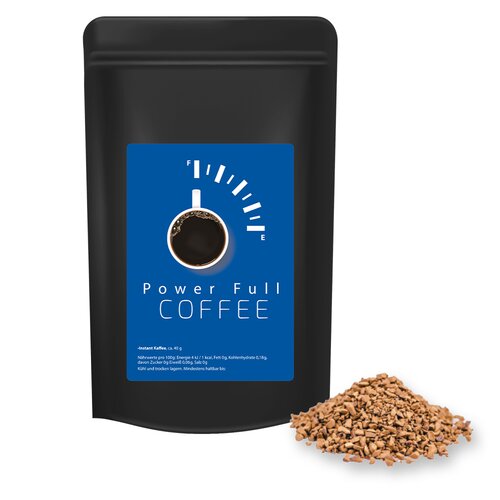 Bio Instant Kaffee, ca. 35g, Standbeutel Midi schwarz