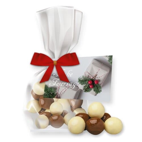 Bio Knusperkugeln-Mix, ca. 30g, Express Flachbeutel Maxi mit Schleife mit Werbekarte