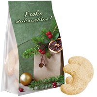 Bio Vanillekipferl 100g Express Blockbodenbeutel mit Werbereiter