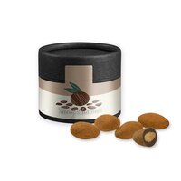 Schokomandeln mit Zimt ca 40g Kraftpapierdose Mini schwarz
