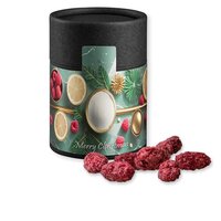Gebrannte Mandeln Himbeere ca 80g Kraftpapierdose Midi schwarz