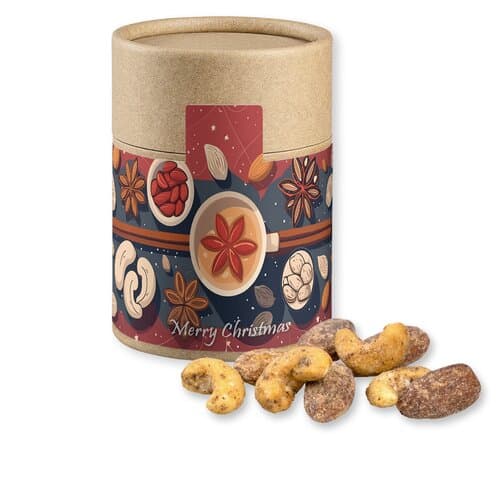 Bio Zimt-Mandel Vanille-Cashew Mix, ca. 80g, Kraftpapierdose Midi