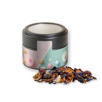 Christkindl Tee ca 30g Metalldose Mini mit Sichtfenster schwarz