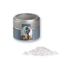 Meersalz ca 110g Metalldose Mini mit Sichtfenster silber