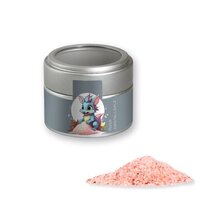 Rosa Kristallsalz ca 110g Metalldose Mini mit Sichtfenster silber