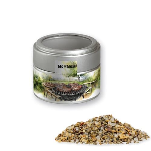 Gewürzmischung Kräuter-Steakgewürz, ca. 35g, Metalldose Mini mit Sichtfenster silber