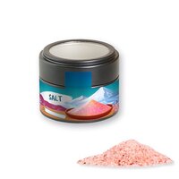 Rosa Kristallsalz ca 110g Metalldose Mini mit Sichtfenster schwarz