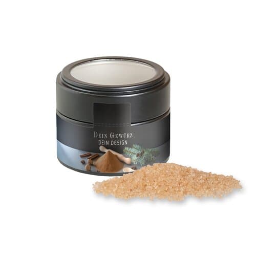 Bio Gewürzmischung Lebkuchen, ca. 70g, Metalldose Mini mit Sichtfenster schwarz