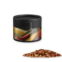 Gewürzmischung Chili-Salz ca 30g Kraftpapierdose Mini schwarz