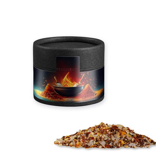Bio Gewürzmischung Feuer und Flamme, ca. 40g, Kraftpapierdose Mini schwarz
