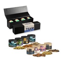 Verschiedene Weihnachts Gewürzmischungen ca 80160g GeschenkSet Premium schwarz mit Magnetverschluss und 4 Kraftpapierdosen Mini