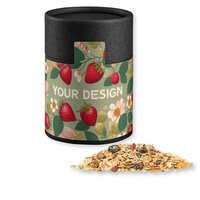 Bio Müsli Erdbeerchen ca 60g Kraftpapierdose Midi schwarz
