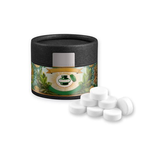 Bio Pfefferminz Drops, ca. 40g, Kraftpapierdose Mini schwarz