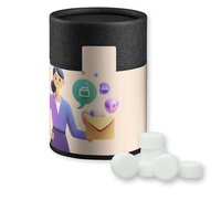 Pfefferminz Drops zuckerfrei ca 80g Kraftpapierdose Midi schwarz