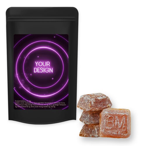 Bayrisch Malz Bonbons, ca. 80g, Standbeutel Midi schwarz