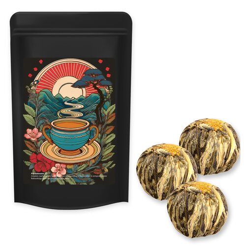 Grüner Tee China Marigold-Silvery-Stag, ca. 20g, Standbeutel Midi schwarz