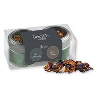 Verschiedene Teesorten Bio und nichtBio ca 3070g Metalldose Mini mit Sichtfenster im 2er Set