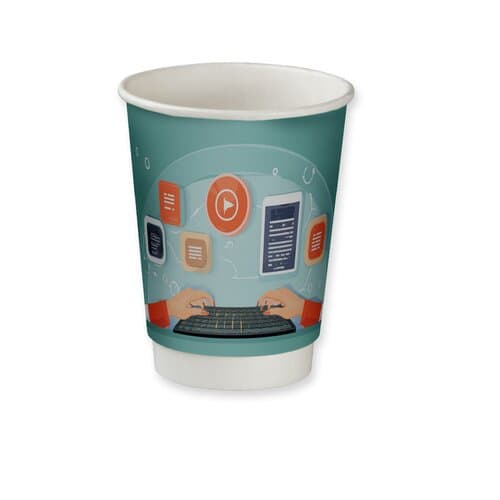 Doppelwandige PE-Pappbecher, 200ml, , Doppelwandige Becher Midi