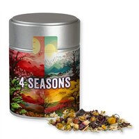 Bio Kräutertee Vierjahreszeiten ca 30g Metalldose Midi silber