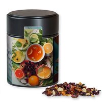 Bio Früchtetee gute Laune ca 60g Metalldose Midi schwarz