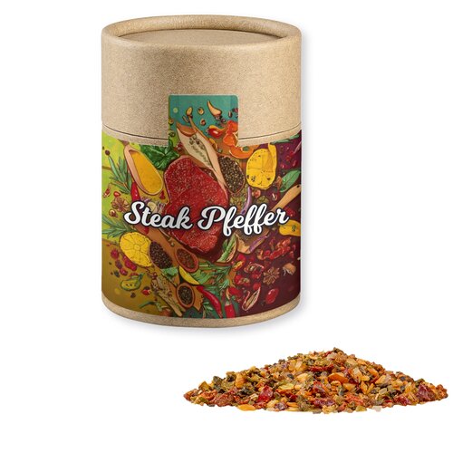 Gewürzmischung Steak Pfeffer, ca. 75g, Kraftpapierdose Midi