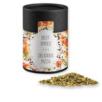 Gewürzmischung Pizza-Kräuter ca 25g Kraftpapierdose Midi schwarz