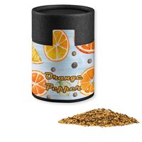 Gewürzmischung Orangen-Pfeffer ca 75g Kraftpapierdose Midi schwarz