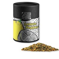 Gewürzmischung Zitronen-Pfeffer ca 75g Kraftpapierdose Midi schwarz