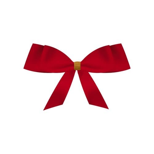 Deko, ca. 1g, Schleife rot klein mit goldenem Clip